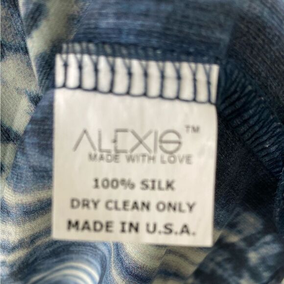 ALEXIS 100% Silk Women's Bell Sleeve Tunic Top Oversize Long Blouse Batik Boho - Picture 7 of 8